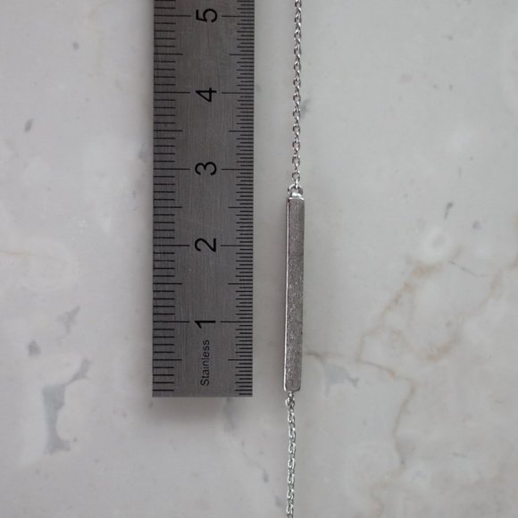 Silver necklace with square rod - Picture 4 of 5